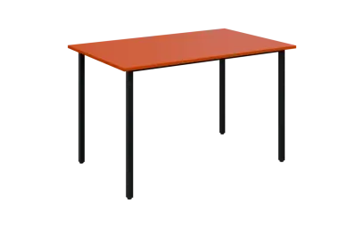 JSB 120N Jídelní stůl 1200 x 800 mm, deska pomeranč / podnož černá